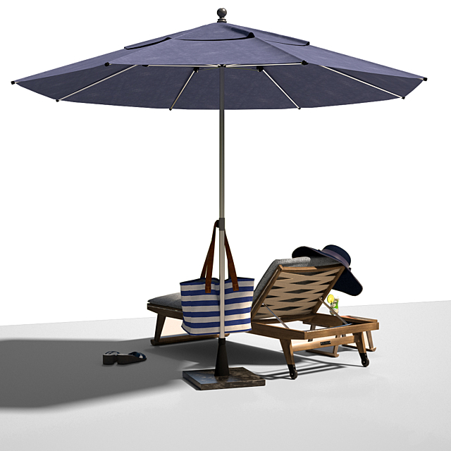 GIO Garden chaise longue 3ds Max - thumbnail 2