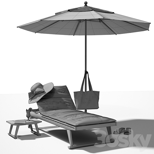 GIO Garden chaise longue 3ds Max - thumbnail 3