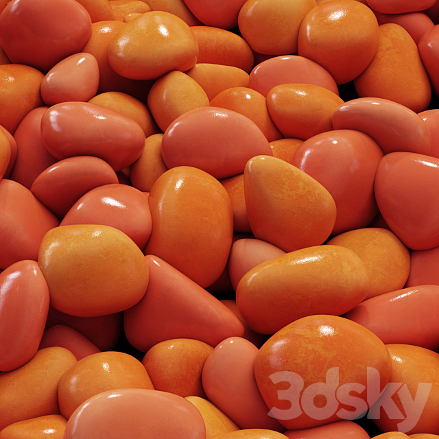 Gravel low decorative orange n2 _ Gravel decorative orange No. 2 3ds Max - thumbnail 3