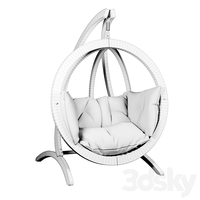 Hanging rocking chair 3DSMax File - thumbnail 2