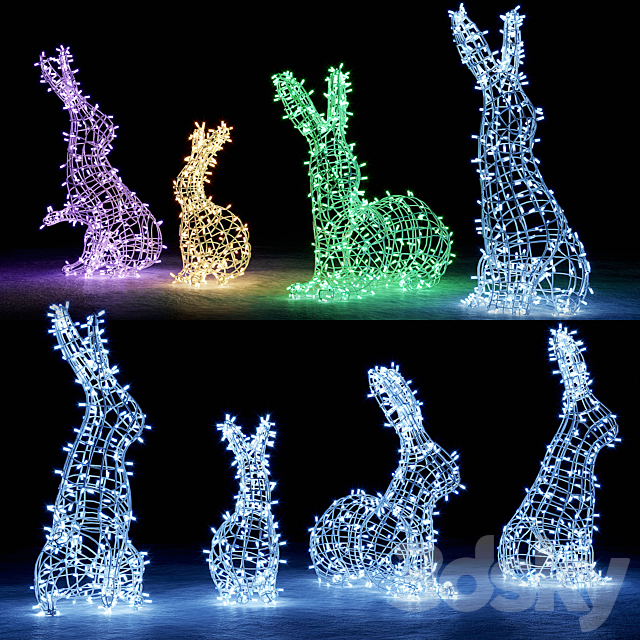 Hares from garlands 3ds Max - thumbnail 1