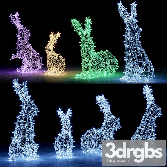 Hares from garlands 3dsmax Download - thumbnail 1