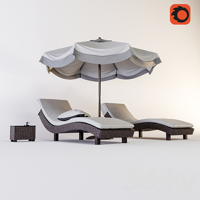 Hoff Chaise lounge Miami 3DSMax File - thumbnail 1