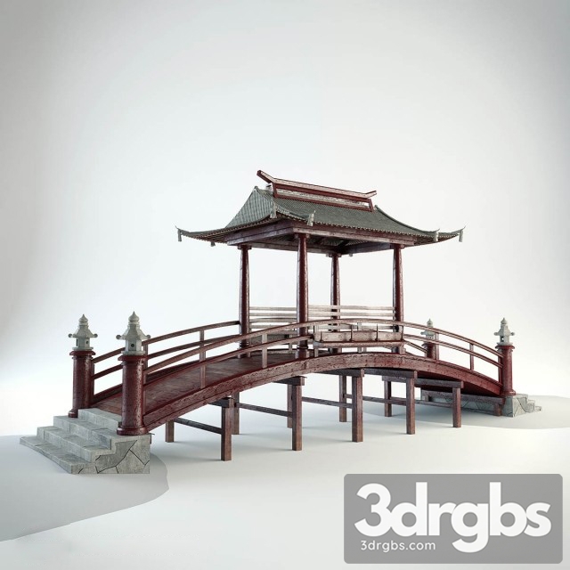 Japanese Covered Wooden Bridge 3dsmax Download - thumbnail 1