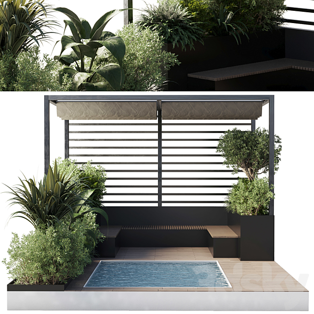 Landscape Furniture by pool with Pergola and Roof garden 08 3DSMax File - thumbnail 2