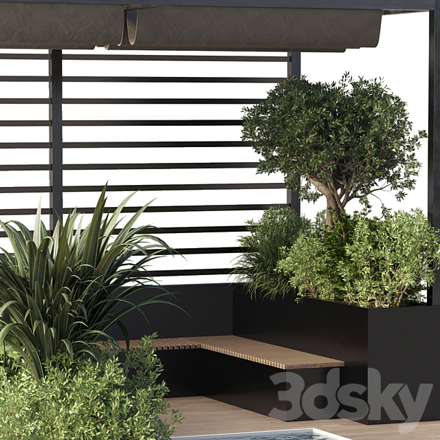Landscape Furniture by pool with Pergola and Roof garden 08 3DSMax File - thumbnail 3