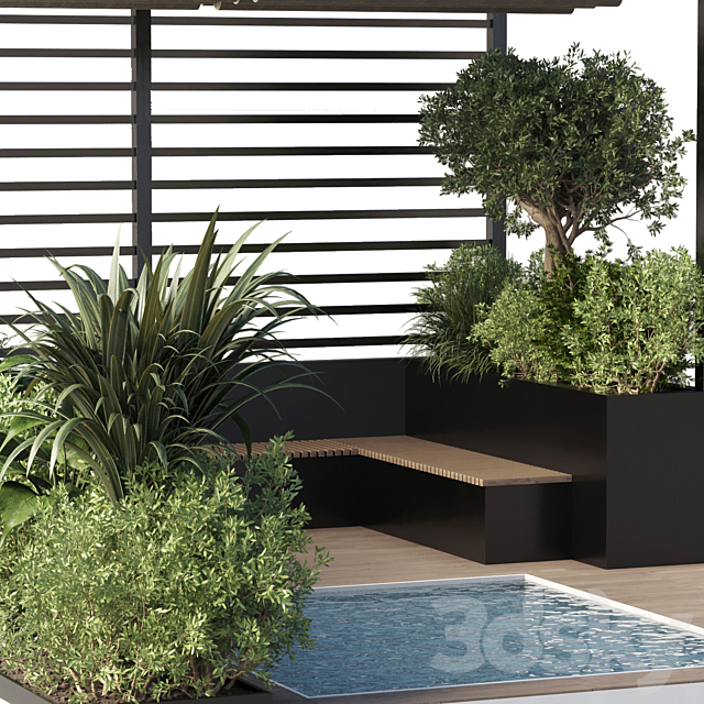 Landscape Furniture by pool with Pergola and Roof garden 08 3DSMax File - thumbnail 5