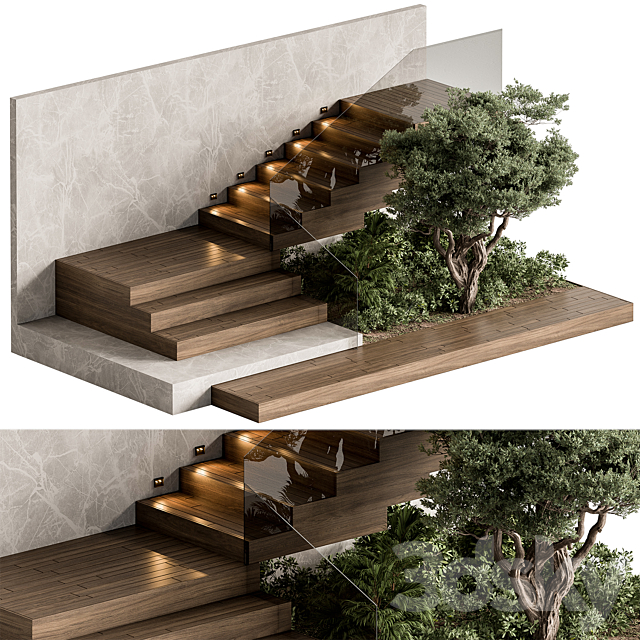 Landscape Furniture stairs – Set 103 3ds Max - thumbnail 1