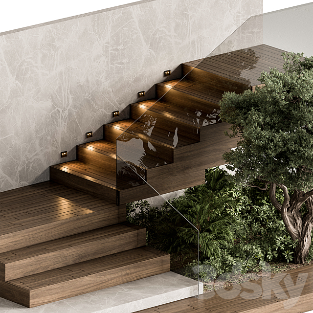 Landscape Furniture stairs – Set 103 3ds Max - thumbnail 3