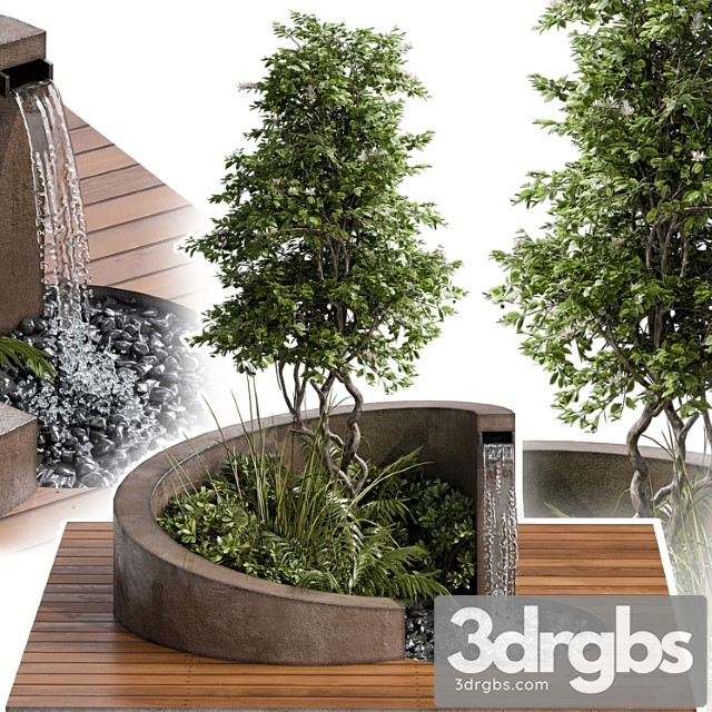 Landscape furniture with fountain – architect element 08 3dsmax Download - thumbnail 1