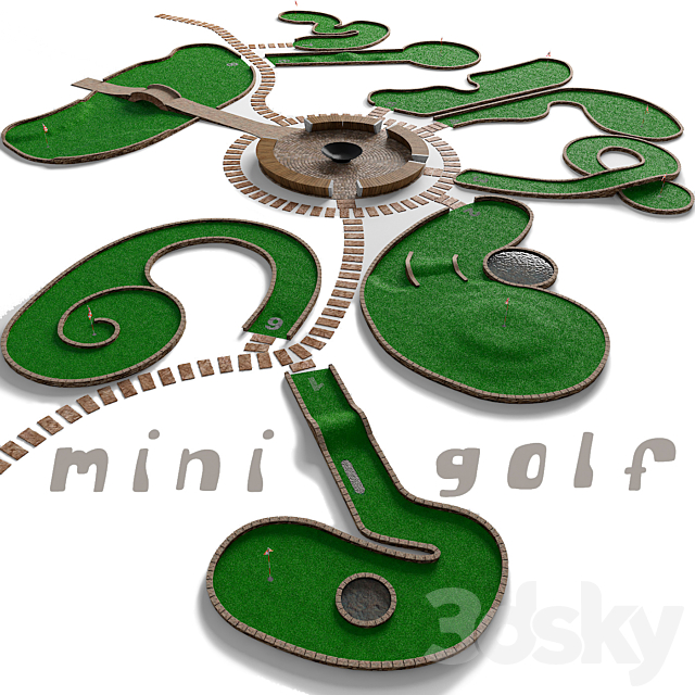 Mini golf. A set of 9 fields 3DSMax File - thumbnail 1