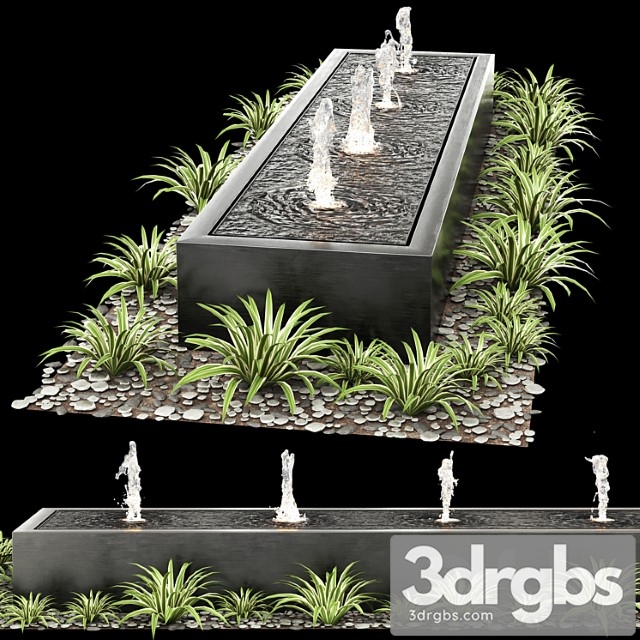 Modern Box Fountains 01 3dsmax Download - thumbnail 1