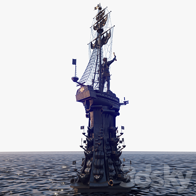 Monument to Peter 1 3ds Max - thumbnail 3