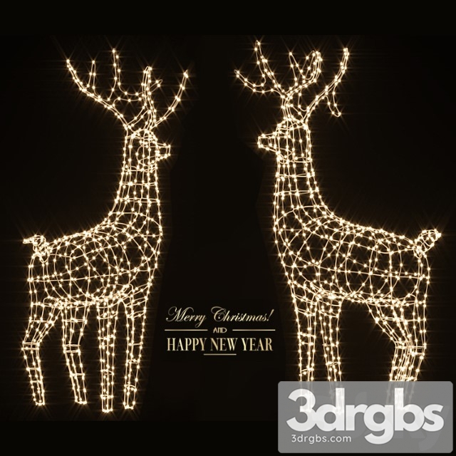 New year deer 3dsmax Download - thumbnail 1