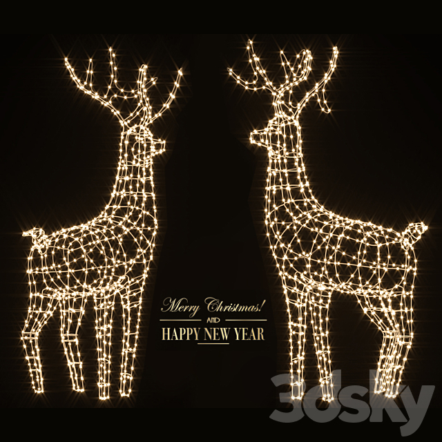 New Year deer 3DSMax File - thumbnail 1