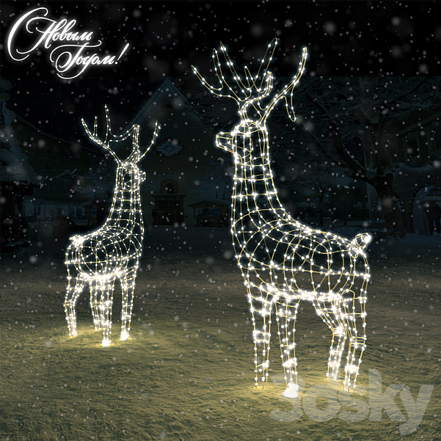 New Year deer 3DSMax File - thumbnail 2