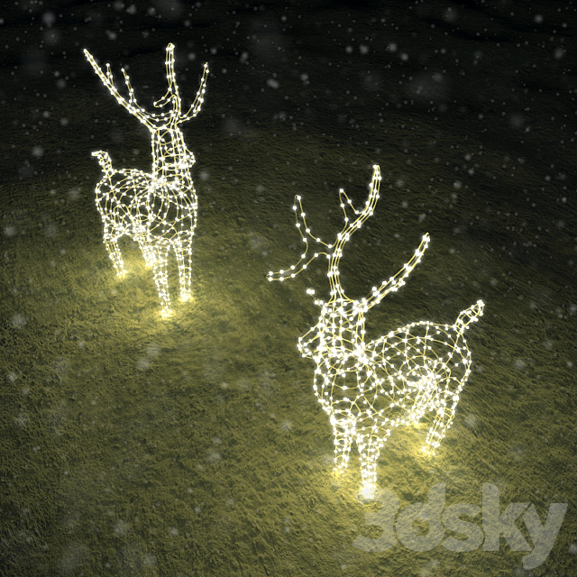 New Year deer 3DSMax File - thumbnail 3