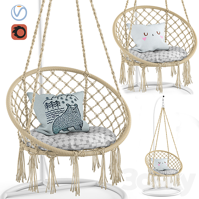 Ohuhu Hanging Hammock Swing Chair 3DSMax File - thumbnail 1