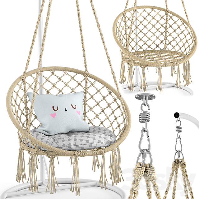 Ohuhu Hanging Hammock Swing Chair 3DSMax File - thumbnail 2