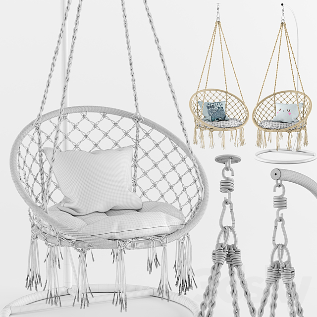 Ohuhu Hanging Hammock Swing Chair 3DSMax File - thumbnail 3