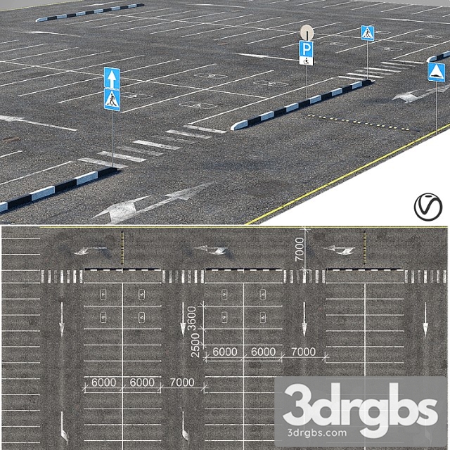 Outdoor car park 2 3dsmax Download - thumbnail 1