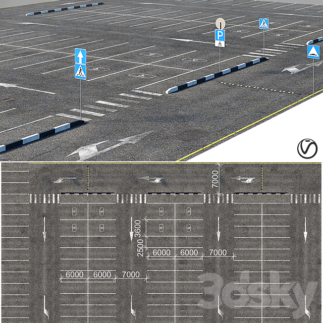 outdoor car park 3ds Max - thumbnail 1