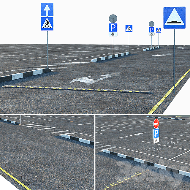 outdoor car park 3ds Max - thumbnail 2