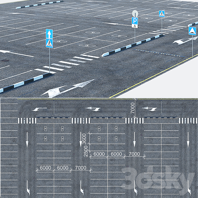 Outdoor car park 3DSMax File - thumbnail 1