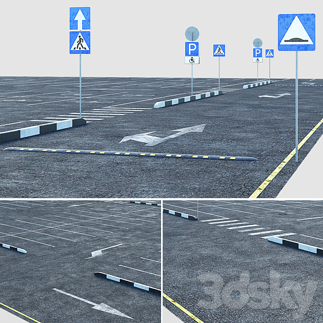 Outdoor car park 3DSMax File - thumbnail 3