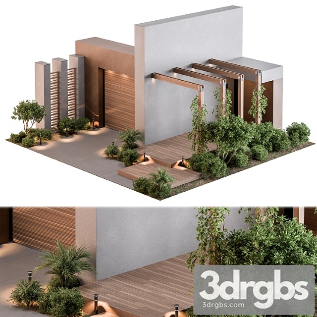 Outdoor Entrance And Fence 12 3dsmax Download - thumbnail 1