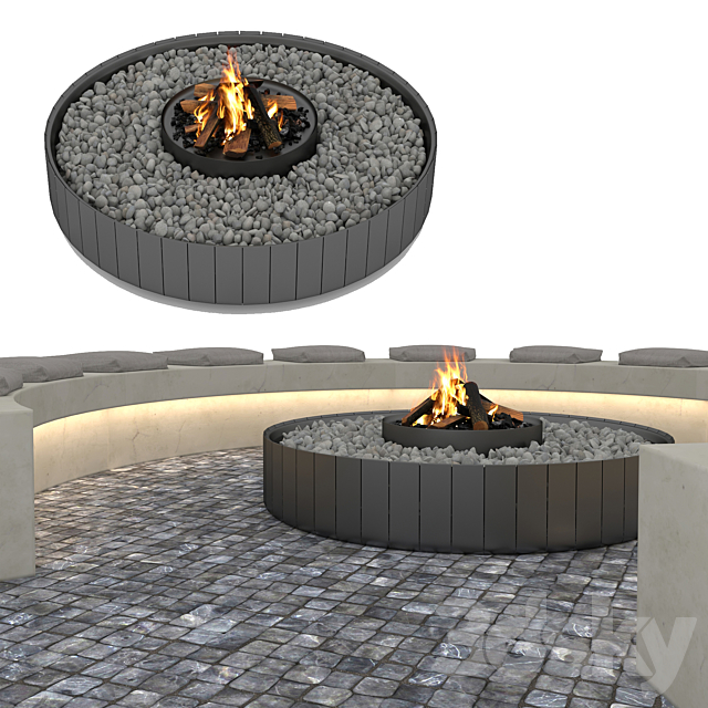 Outdoor Fireplace 3DSMax File - thumbnail 3