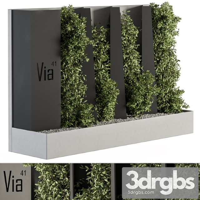 Outdoor green wall and fence – architecture element 44 3dsmax Download - thumbnail 1