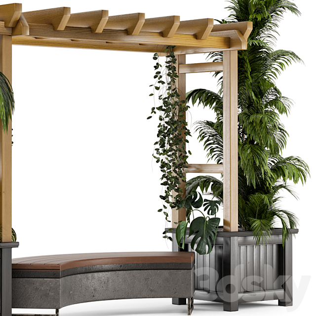 Outdoor Plants on Pergola – Garden Set 138 3DSMax File - thumbnail 3