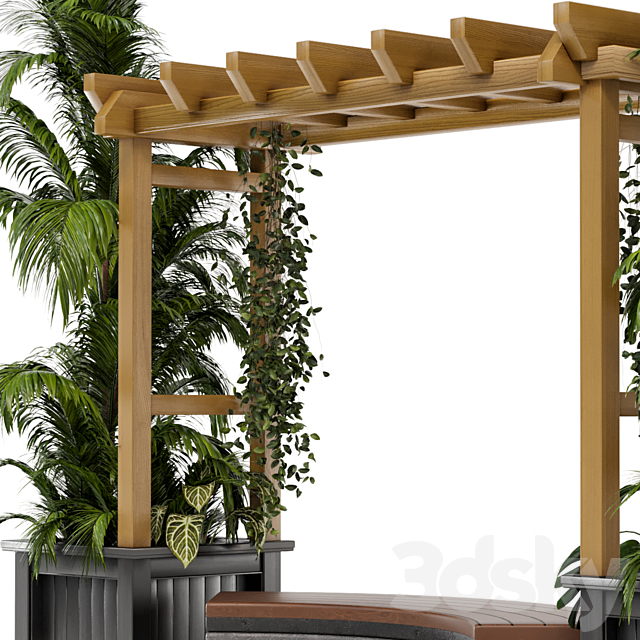 Outdoor Plants on Pergola – Garden Set 138 3DSMax File - thumbnail 4