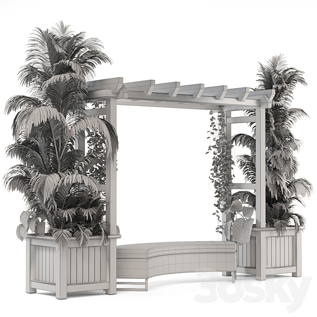 Outdoor Plants on Pergola – Garden Set 138 3DSMax File - thumbnail 5