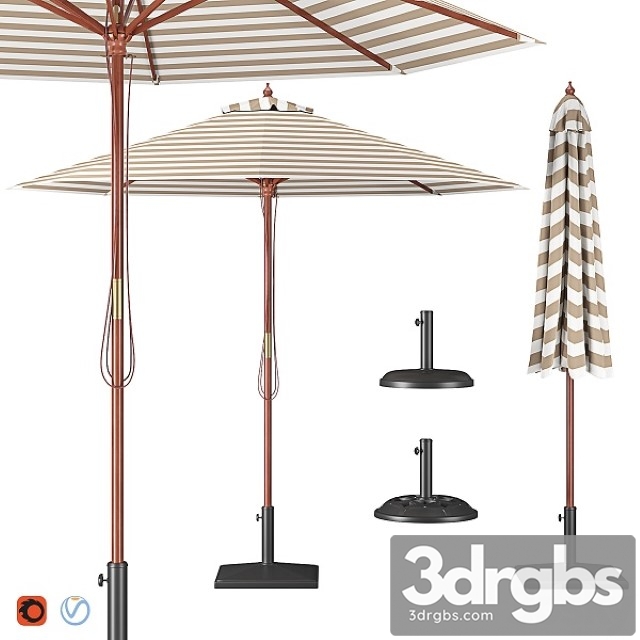 Parasol With Bases 2 3dsmax Download - thumbnail 1