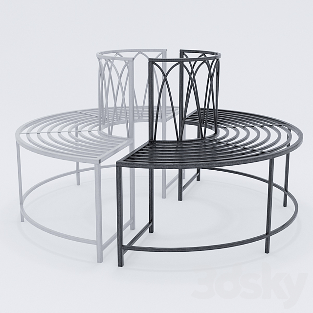 Park bench 3DSMax File - thumbnail 1