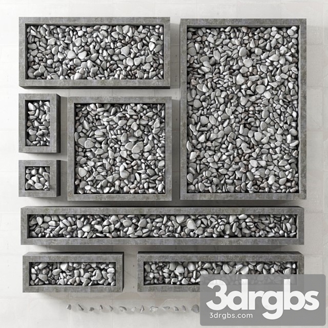 Pebble in Square Shapes 3dsmax Download - thumbnail 1