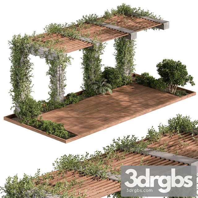 Pergola And Plant Set 81 3dsmax Download - thumbnail 1