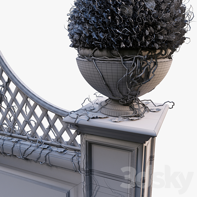 Pergola with a vase _02 3ds Max - thumbnail 3