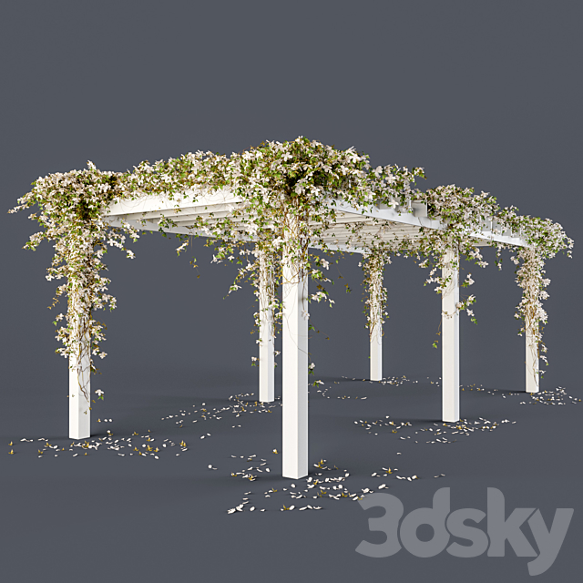 Pergola with flowers 3ds Max - thumbnail 1