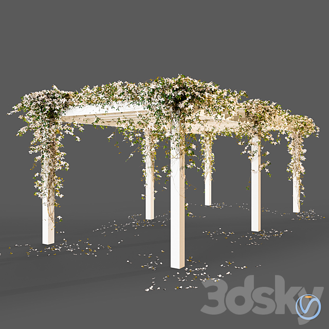 Pergola with flowers 3DSMax File - thumbnail 1