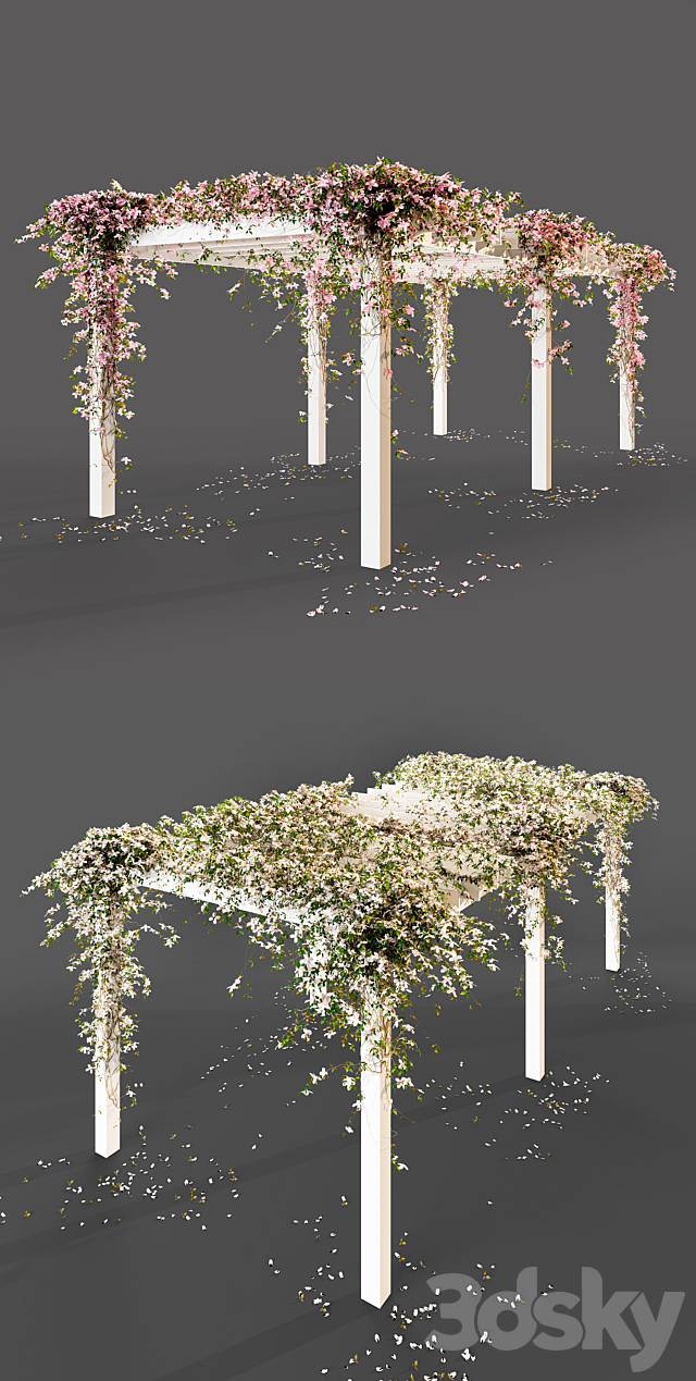 Pergola with flowers 3DSMax File - thumbnail 2