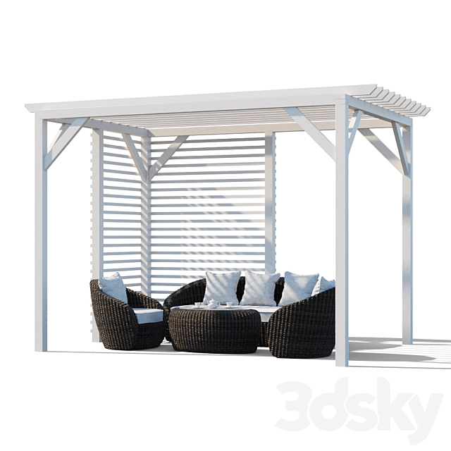 Pergola with garden furniture Avela 3DSMax File - thumbnail 1