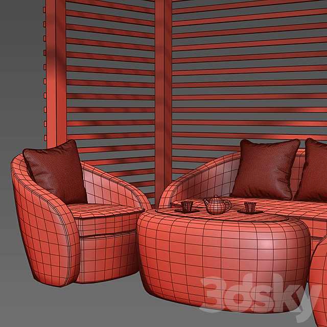 Pergola with garden furniture Avela 3DSMax File - thumbnail 5