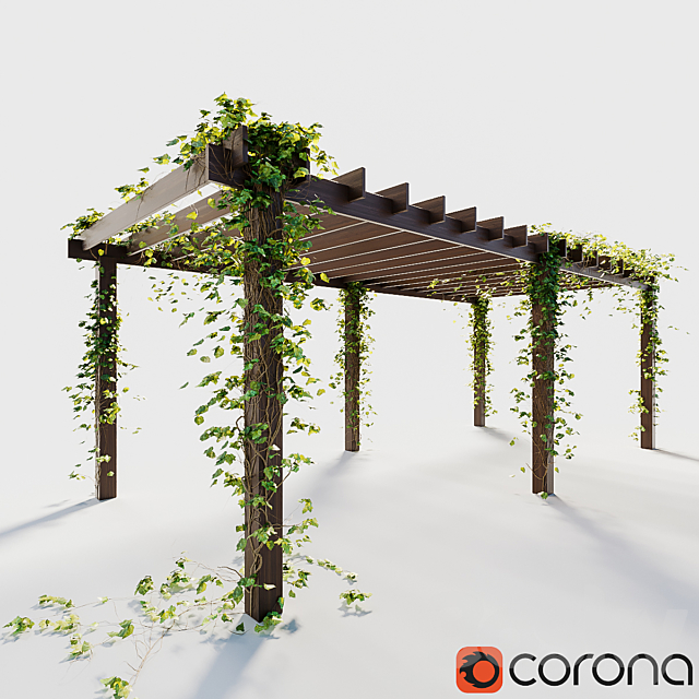 Pergola with ivy 3ds Max - thumbnail 1