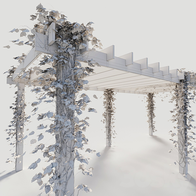 Pergola with ivy 3ds Max - thumbnail 3