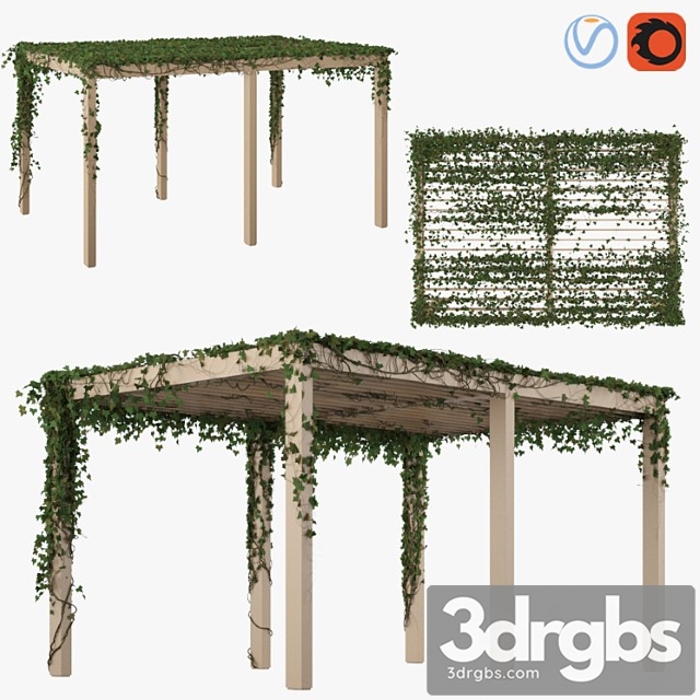 Pergola With Ivy V2 3dsmax Download - thumbnail 1