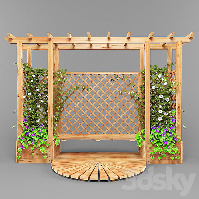 pergola with plants 3DSMax File - thumbnail 1