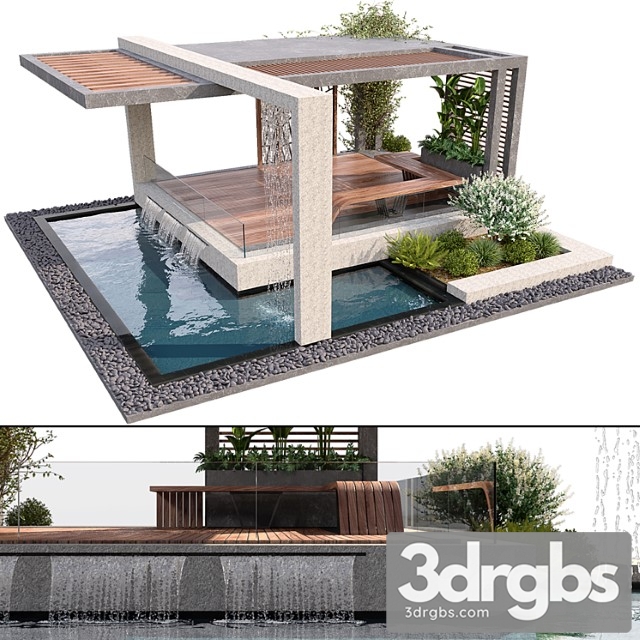 Pergola With Water Plants 1 3dsmax Download - thumbnail 1